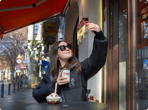 Girl holding Phone